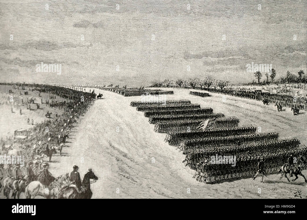 Den großen Beitrag bei Falmouth bei Präsident Lincoln Besuch - USA Bürgerkrieg Stockfoto