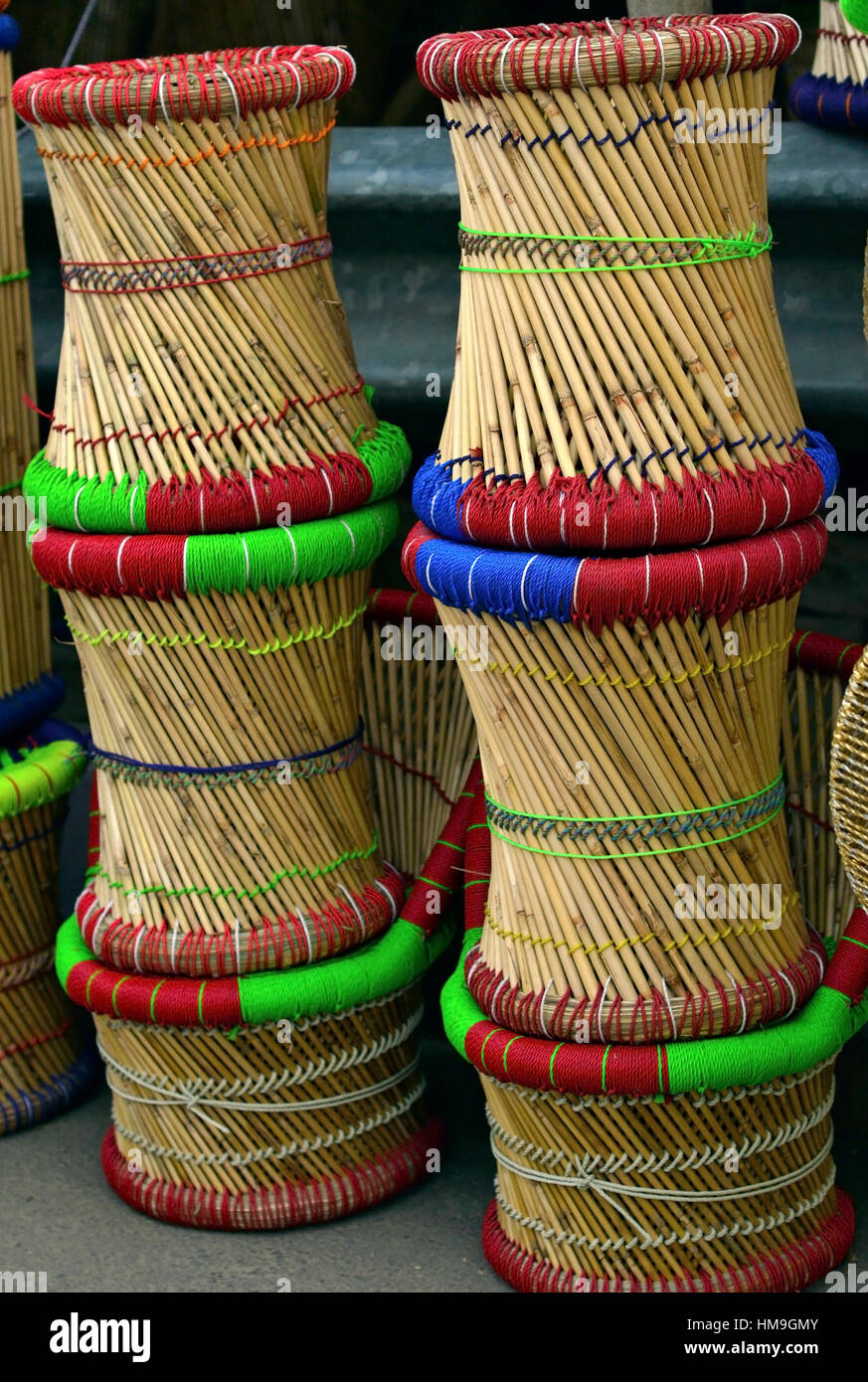 Handwerk-Produkte-Verkauf an Straßenmarkt Stockfoto