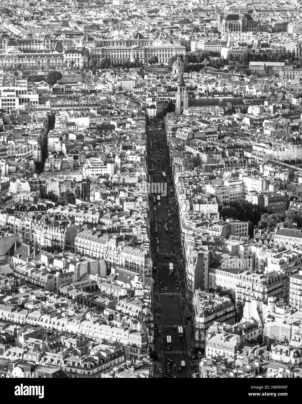 Paris von oben Stockfoto