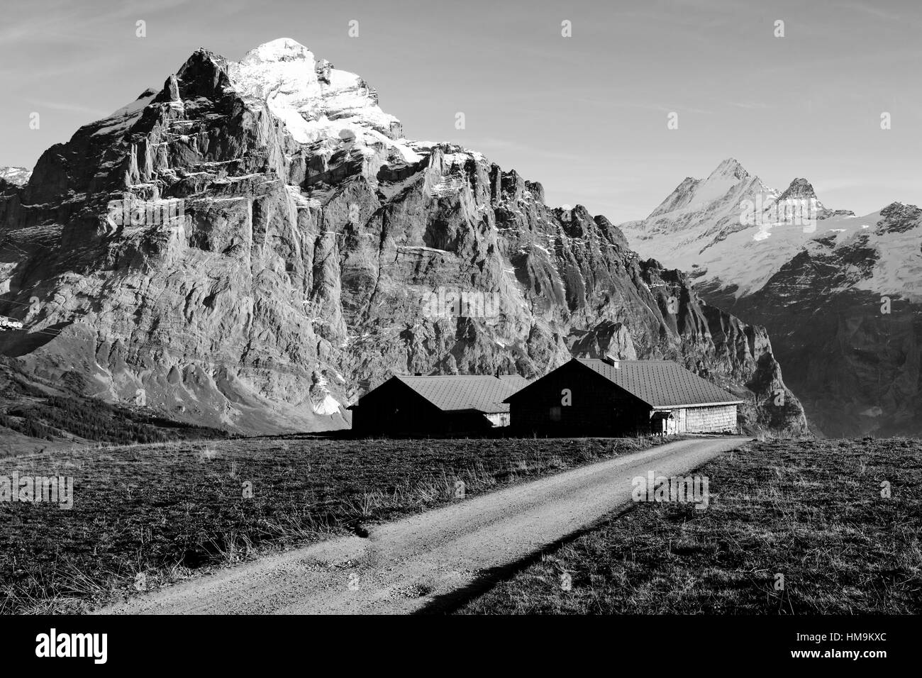 Wandern in den Schweizer Alpen Stockfoto