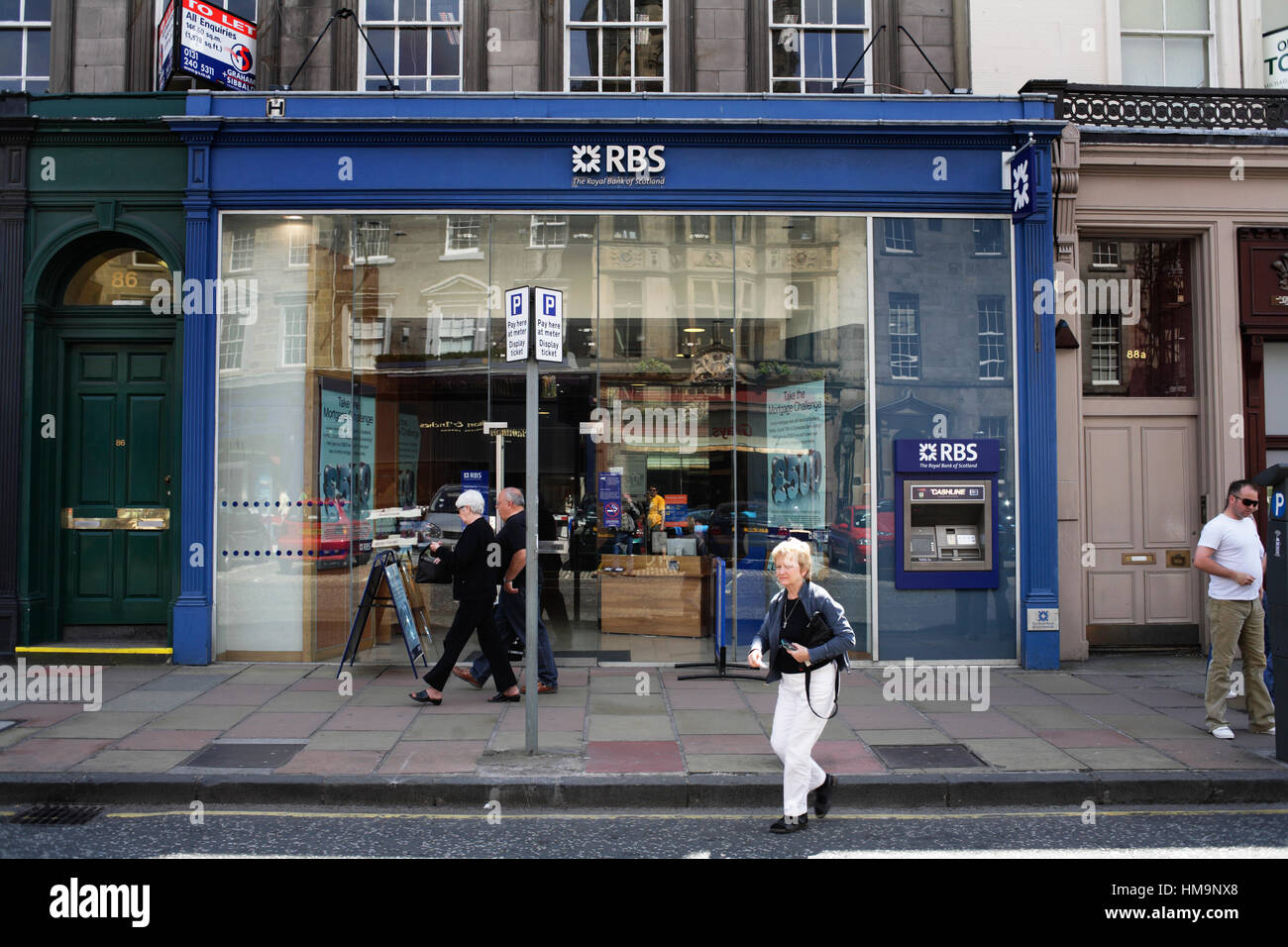 Royal Bank of Scotland-Filialen in Edinburgh Stockfoto