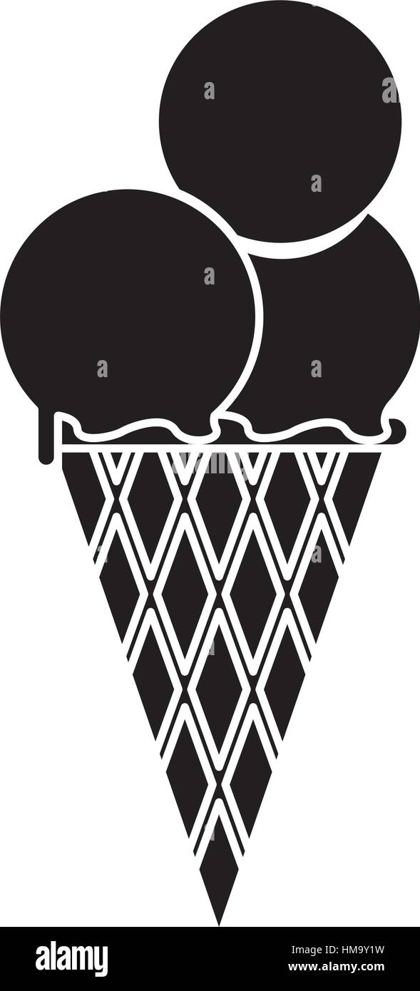 Silhouette ice cream cone sweet Fotos und Bildmaterial in hoher