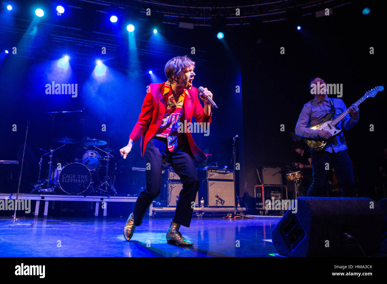 Mailand, Italien. 31. Januar 2017. Die US-amerikanische Rockband CAGE THE ELEPHANT bei Fabrique tritt, präsentieren ihr neue Album "Kalt kalt kalt" Credit: Rodolfo weitertransferiert/Alamy Live News Stockfoto