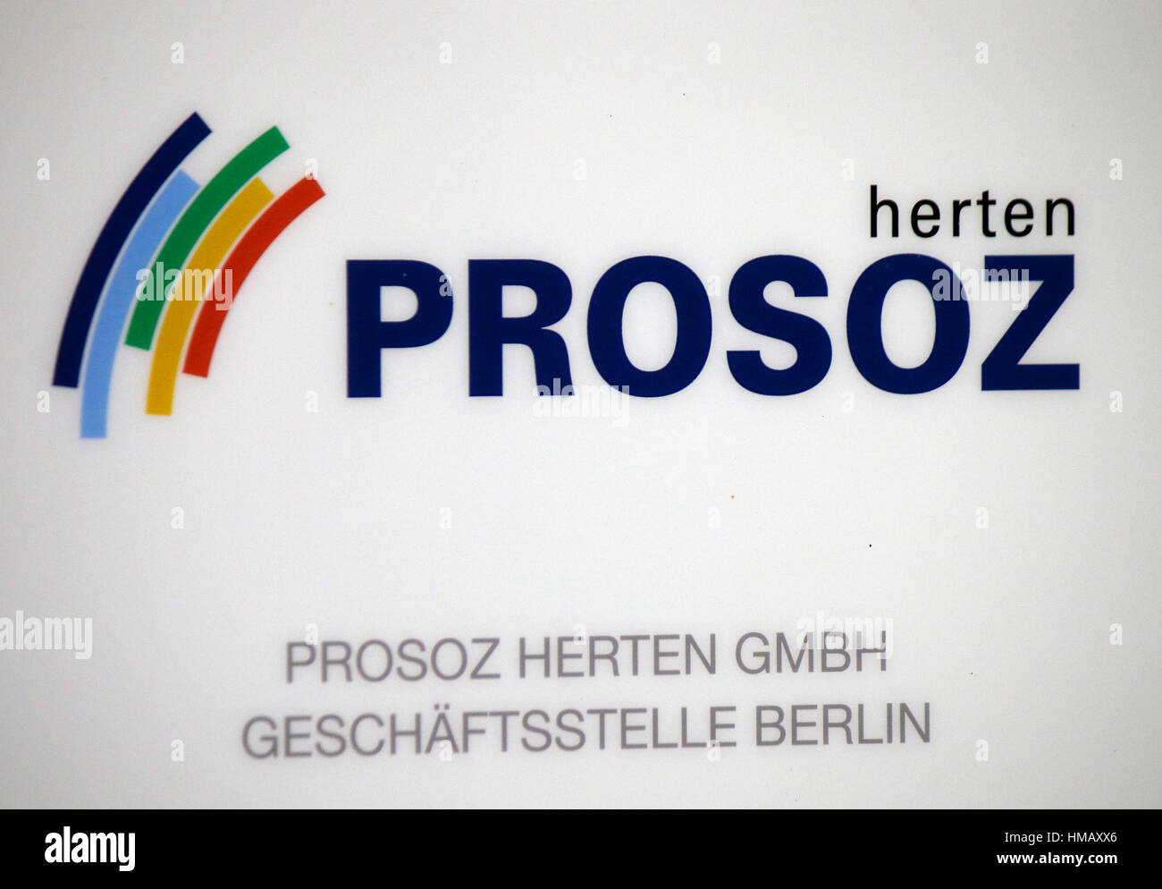 Das Logo der Marke "Prosoz Herten", Berlin. Stockfoto