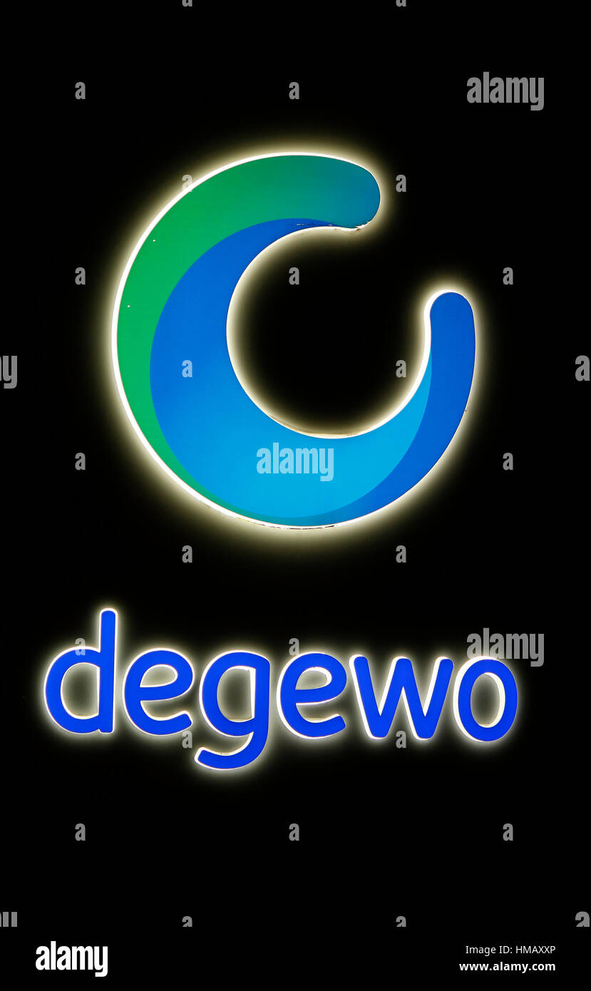 Das Logo der Marke "Degewo", Berlin. Stockfoto
