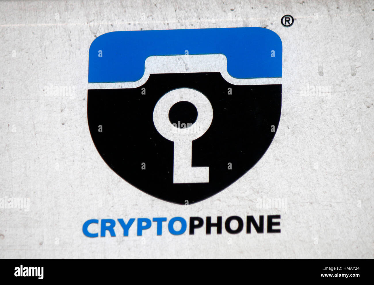 Das Logo der Marke "Cryptophone", Berlin. Stockfoto