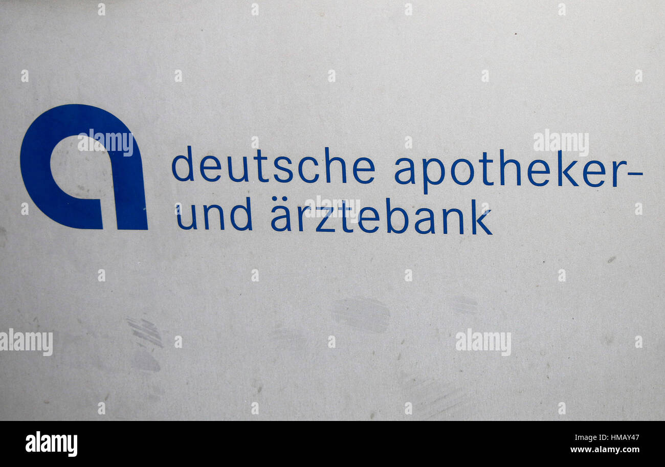 Das Logo der Marke "Deutsche Apotheken Und Aerztebank", Berlin. Stockfoto