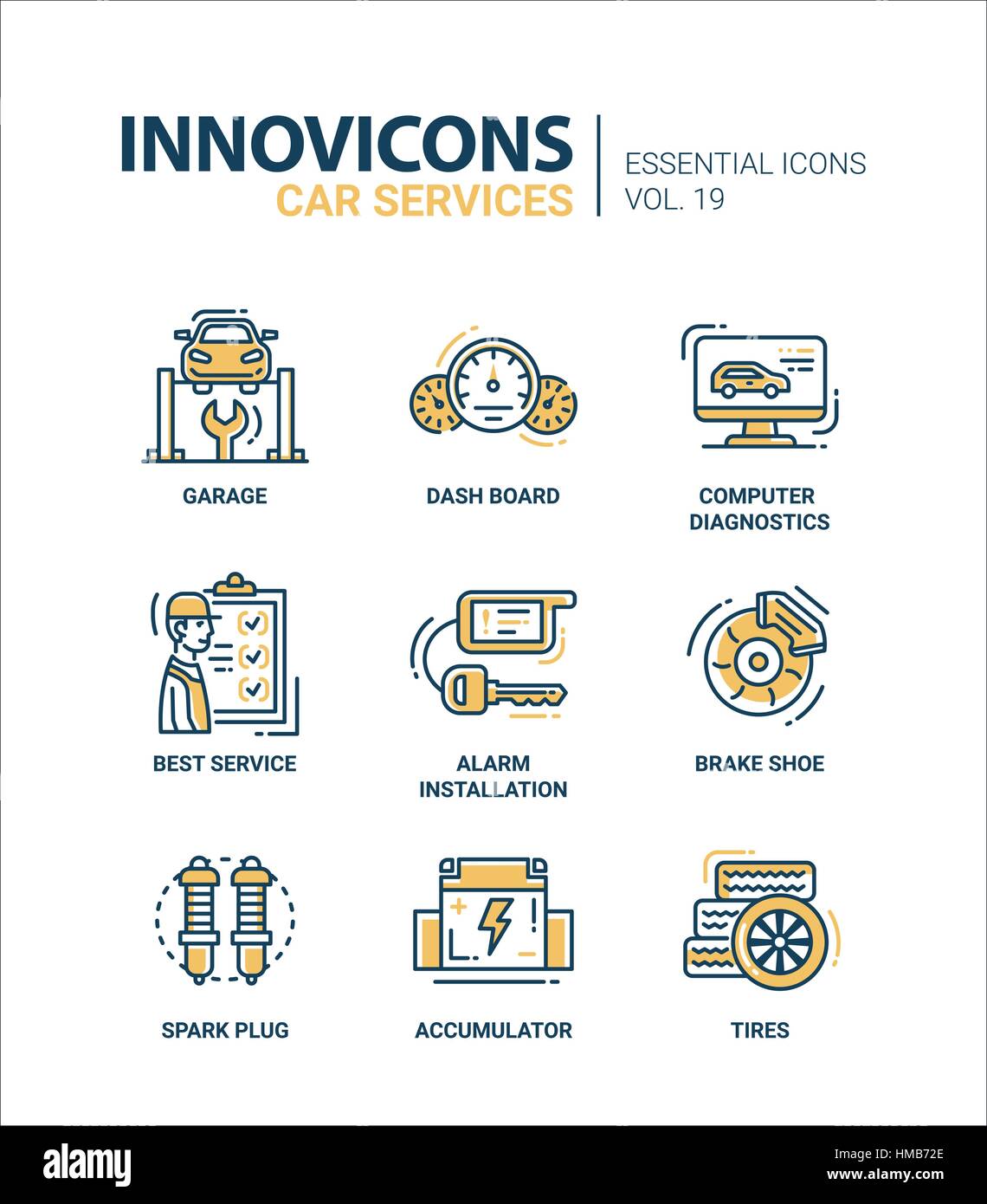 Auto Service moderne dünne Linie Design-Ikonen und Piktogramme Stock Vektor
