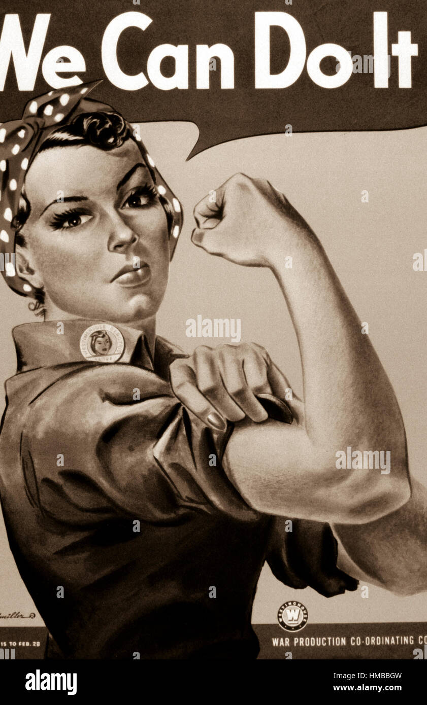 Wir können es tun.  Farbe-Plakat von J. Howard Miller, (War Production Board) genaue Datum erschossen unbekannte NARA Datei #: 179-WP-1563 Krieg & Konflikt #: 798 Stockfoto