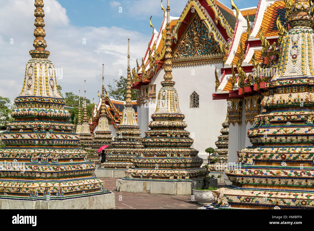 Chedi die buddhistische Tempelanlage Wat Pho, Bangkok, Tha Chedi der buddhistischen Tempelanlage Wat Pho, Bangkok, Thailand, Asien Stockfoto