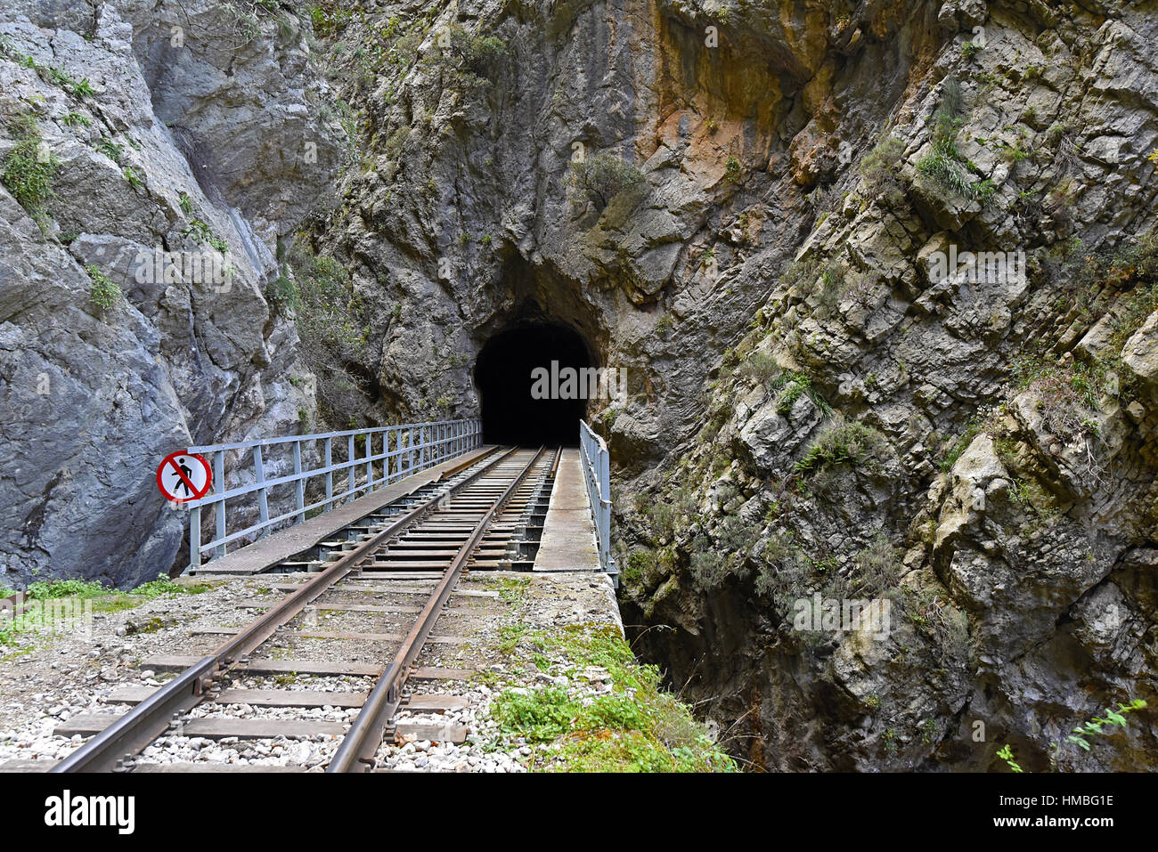 Tunnel von Odontotos Zahnradbahn Kalavrita - diakopto Stockfoto