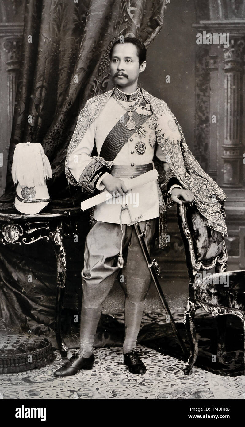 Phra Chula Chomklao Chaoyuhua, war 1853-1910, besser bekannt als Rama V oder König Chulalongkorn dem großen, der fünfte König der Chakri-Dynastie in Thailand (Rama). Er regierte von 1868-1910 Thailand, Siam, Thai, Stockfoto