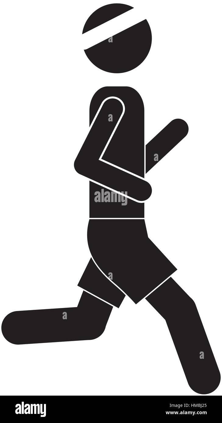 Piktogramm Mann Joggen Icon Design-Vektor-illustration Stock-Vektorgrafik -  Alamy