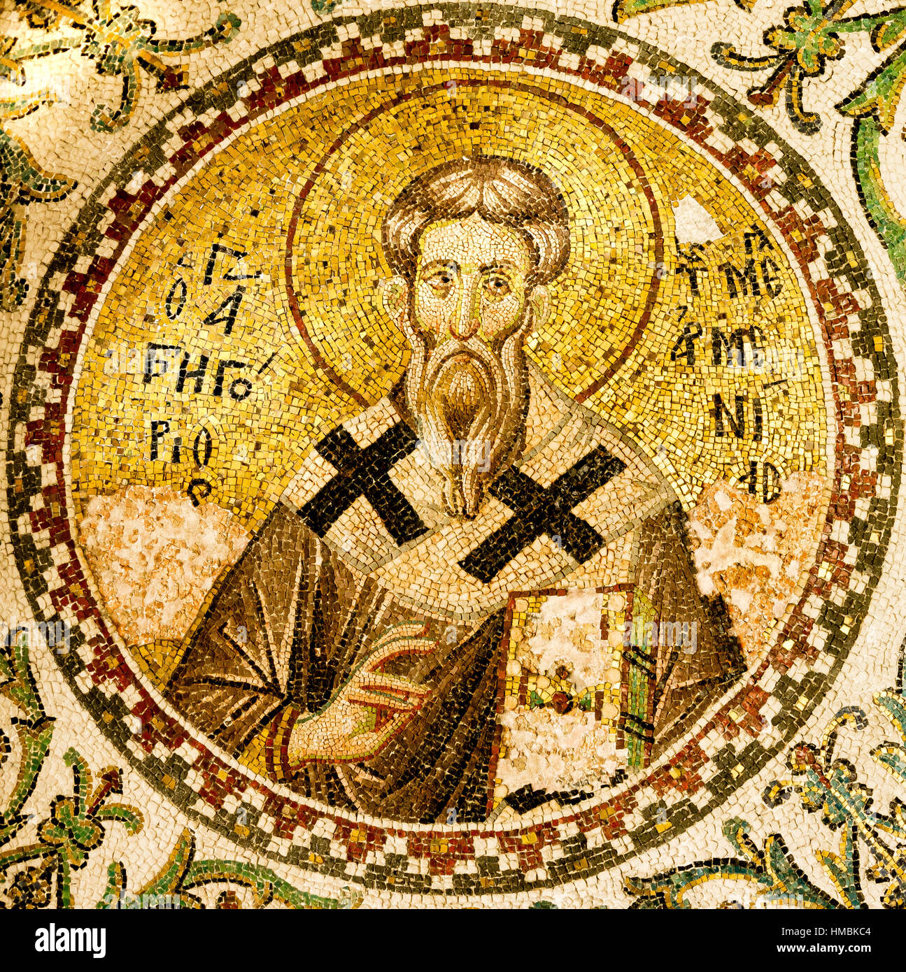 Byzantinische Patriarch Gregor das, wodurch die Trump Finger Zeichen, Pammakaristos Kirche, Istanbul, Türkei - 11. Oktober 2013 Stockfoto