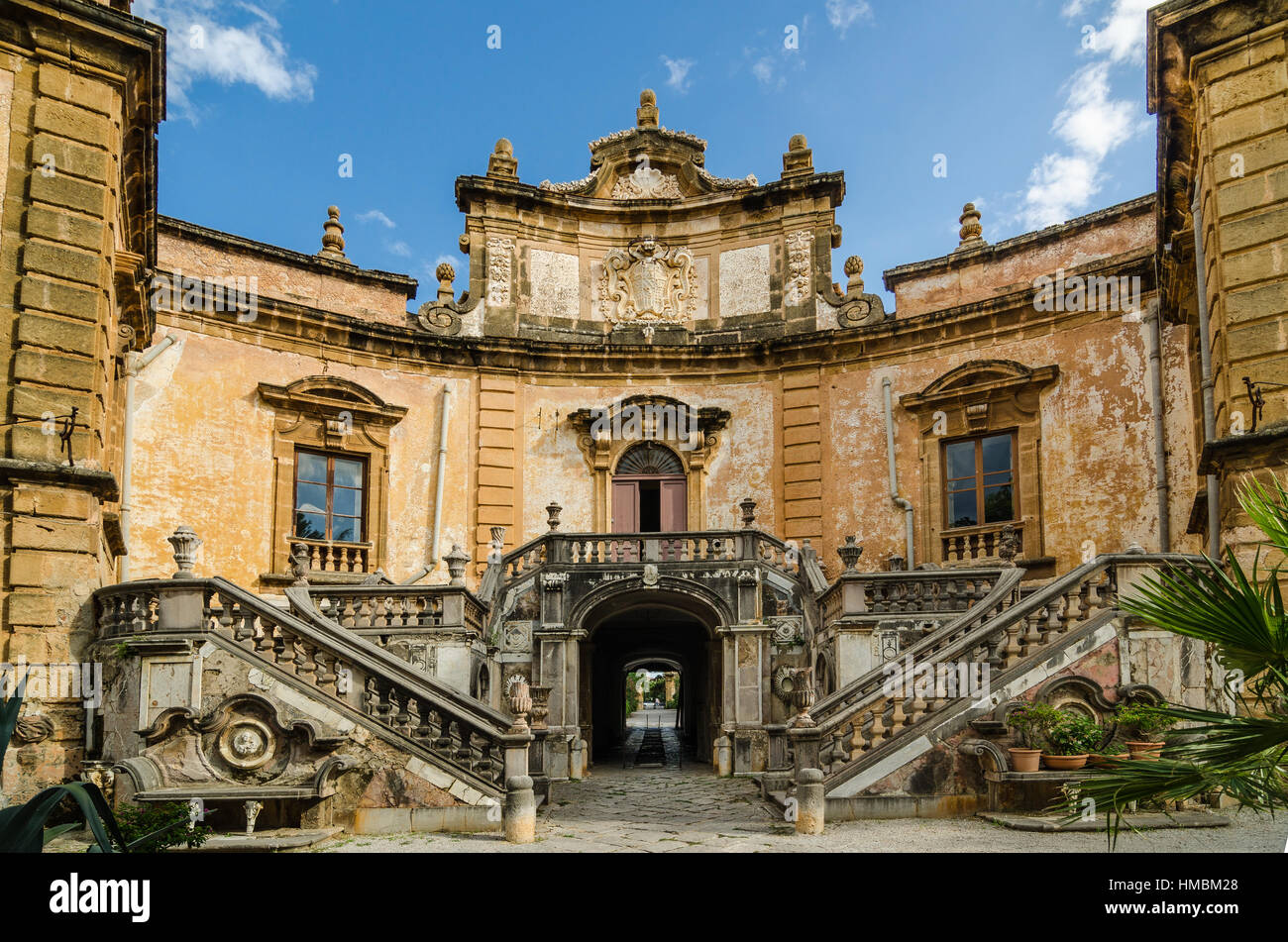 Die Villa Palagonia ist ein Patrizier-Villa in Bagheria, 15 km von Palermo in Sizilien, Süditalien. Villa befindet sich auf Stockfoto