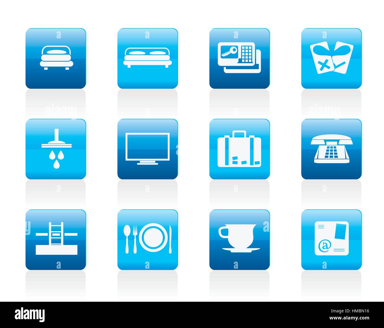 Hotel und Motel Symbole Stock Vektor