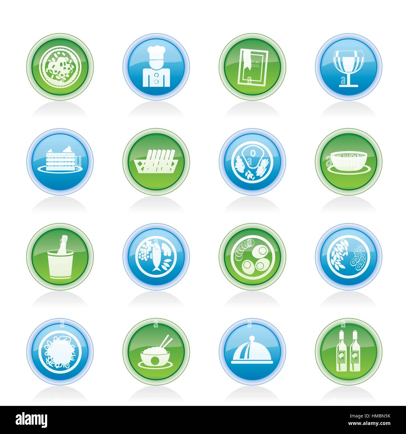 Restaurant, Essen und trinken Symbole Stock Vektor