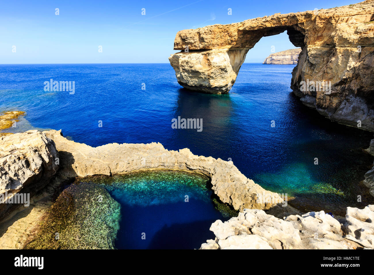 Das blue Hole und azurblaue Fenster, Gozo, malta Stockfoto