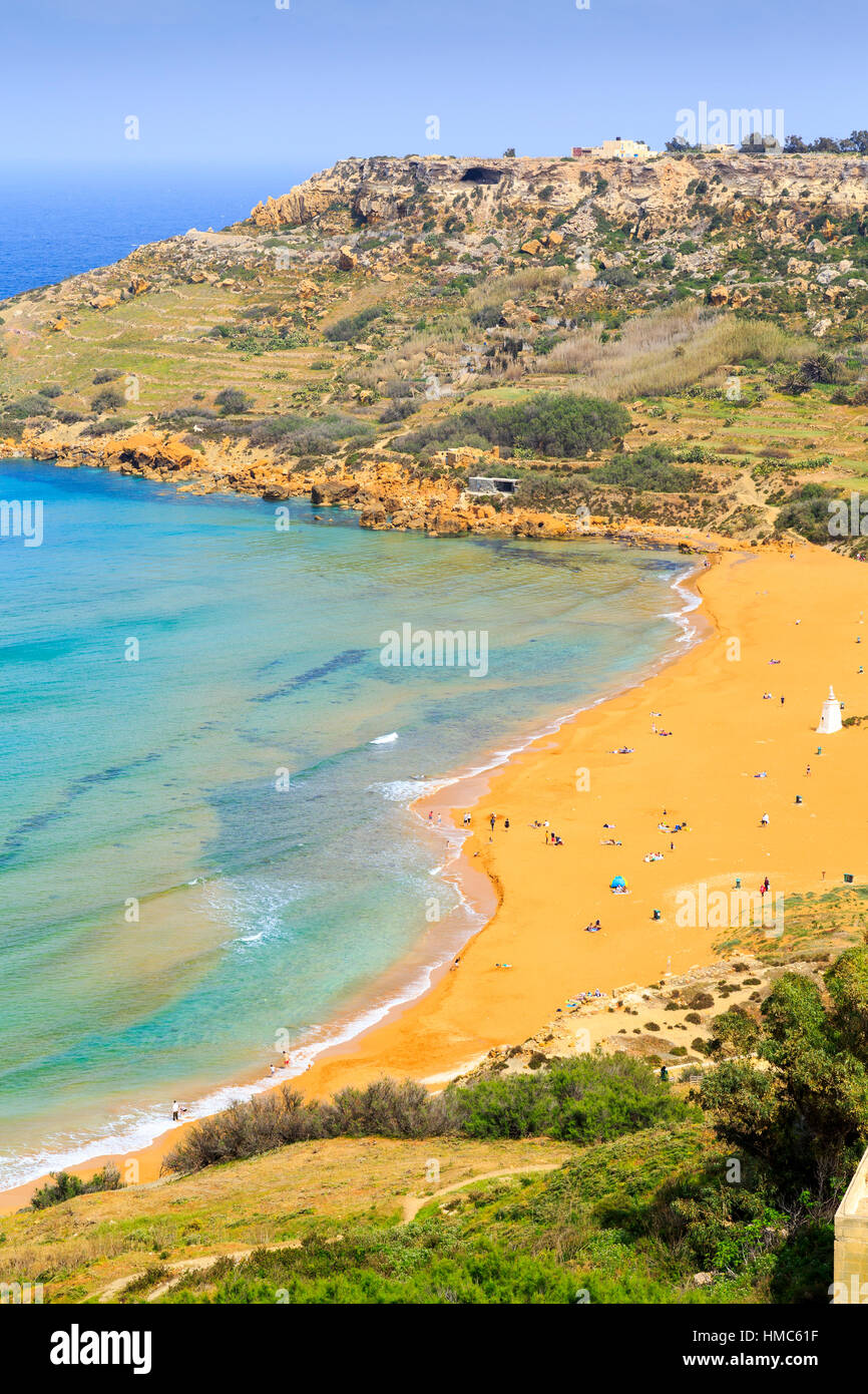 Ramla Bay Beach, Gozo, Malta Stockfoto
