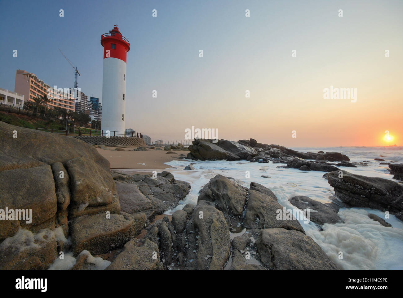 Umhlanga Rocks Sunrise - Spätwinter 2009. Stockfoto