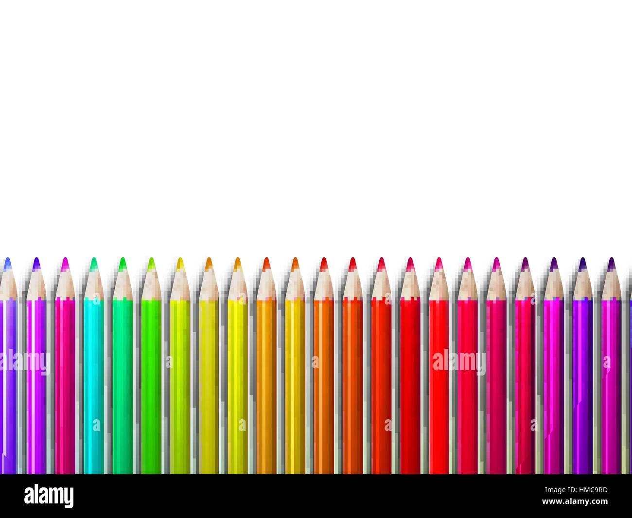 Bunten Bleistift Buntstifte auf weißem Hintergrund, zurück zur Schule. Plus EPS10 Vektor-Datei Stock Vektor