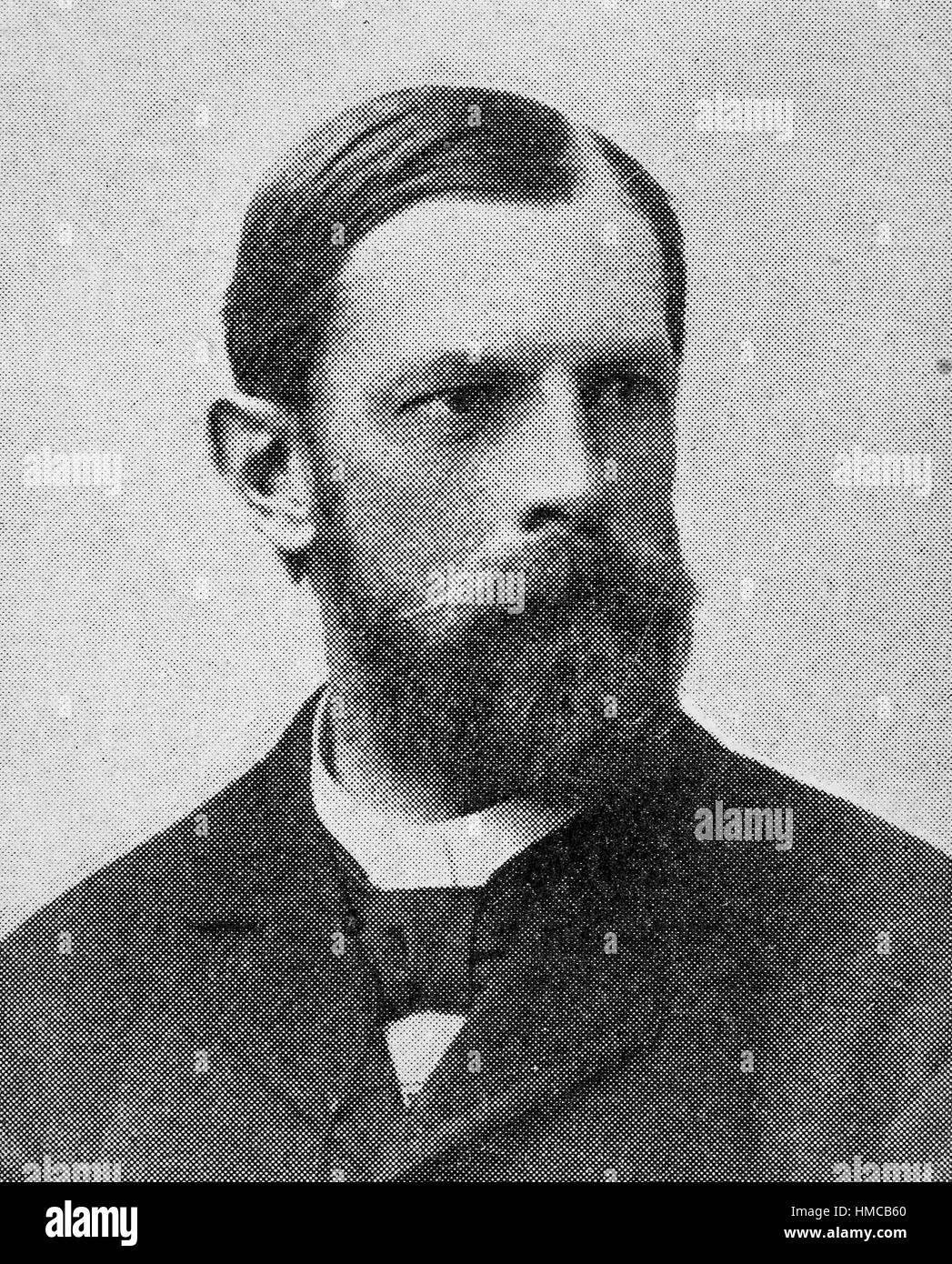 Hans Ernst August Buchner, war 16. Dezember 1850 - 5. April 1902, ein deutscher Bakteriologe, geboren und aufgewachsen in München, Foto oder Bild, veröffentlicht 1892, digital verbessert Stockfoto