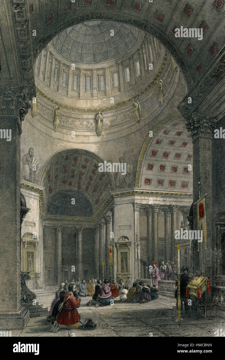 1830-Interieur der Kasaner Kathedrale in St. Petersburg Stockfoto