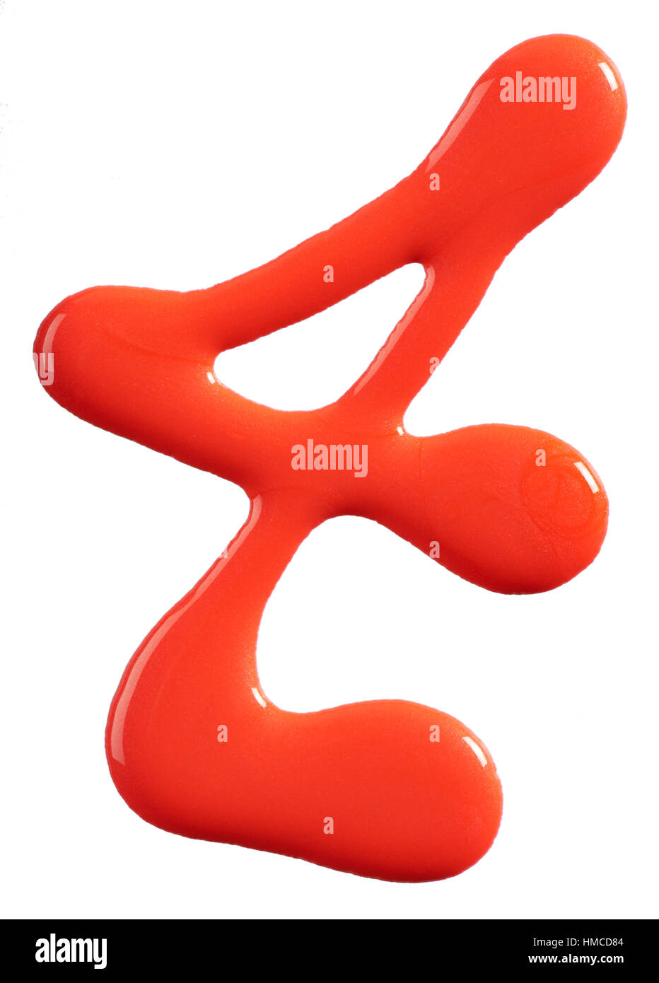Einen Ausschnitt der Schönheit Bild einer Stichprobe von orange Nagellack oder Lack. Stockfoto