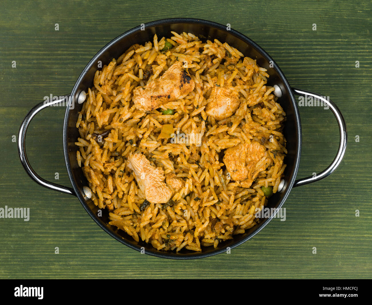 Indian Style Chicken Tikka Biryani Curry Essen Stockfoto