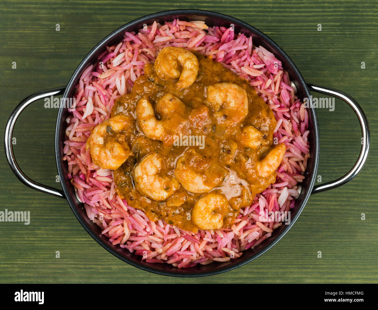 Im indischen Stil King Prawn Masala Curry Mahlzeit Stockfoto