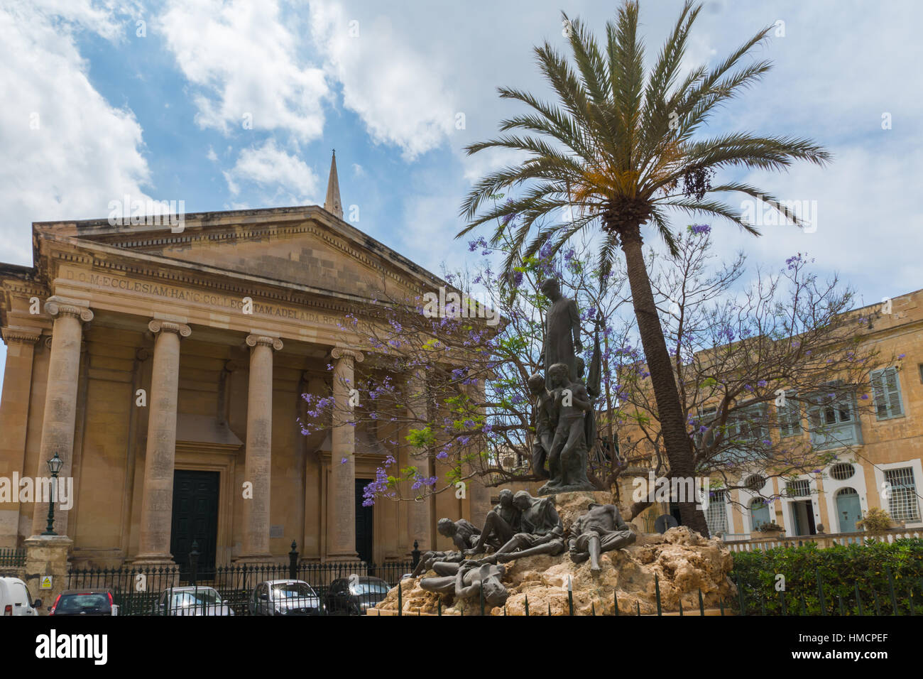 Blick auf eine offizielle Regierung Gebäude in Valletta, Malta Stockfoto