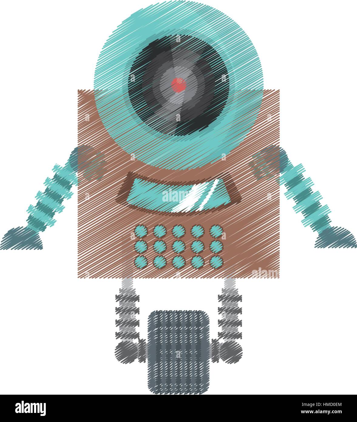 Zeichnung Roboter Überwachung Maschine Informationen Vektor Illustration Eps 10 Stock Vektor