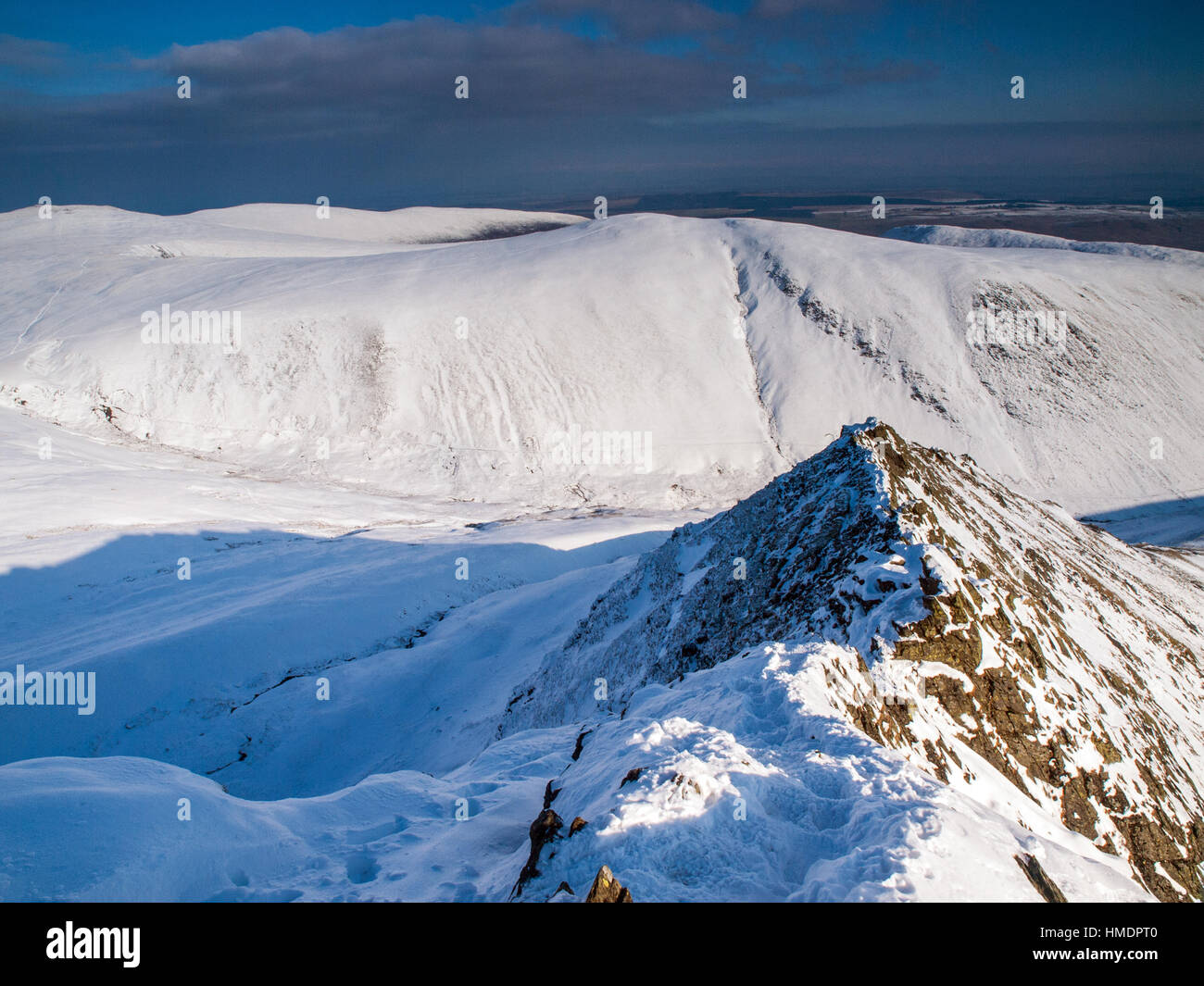 Scharfe Kante im Winter, Blencathra, Lake District National Park Stockfoto