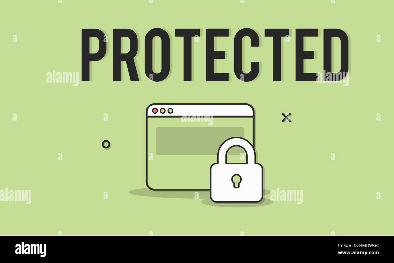 Autorisieren von geschützten Überprüfung-Datenschutz-Sicherheit-Konzept Stockfoto
