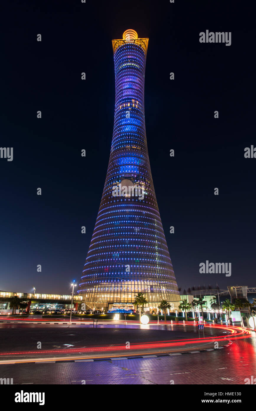 Aspire Tower, auch bekannt als The Torch Doha, Doha, Katar Stockfoto