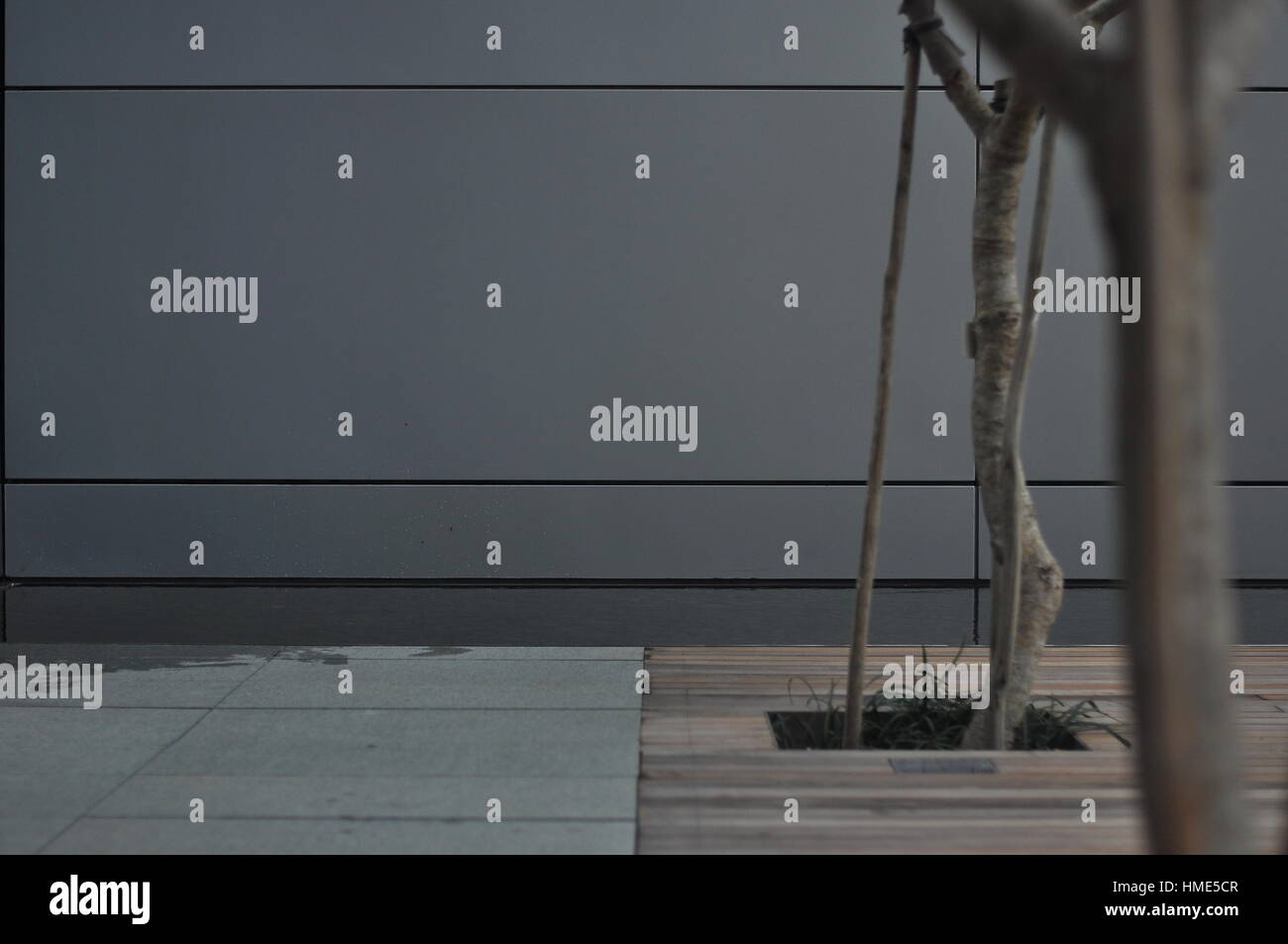 Detail-Aufnahme der Verkleidung auf Sky terrace Stockfoto