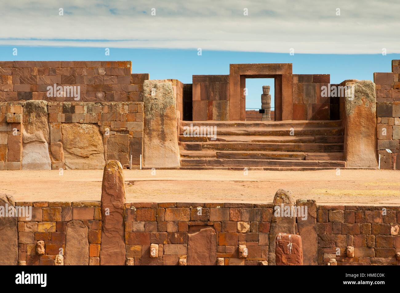 Ruinen von Tiahuanaco. La Paz-Abteilung. Bolivien. Südamerika. Stockfoto