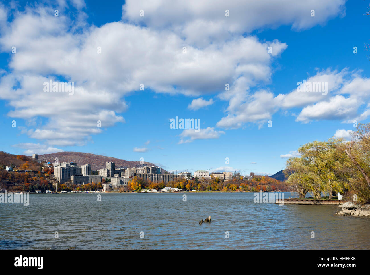 West Point Military Academy auf dem Hudson River. Die United States Military Academy von Garnisonen Landing, New York State, USA Stockfoto