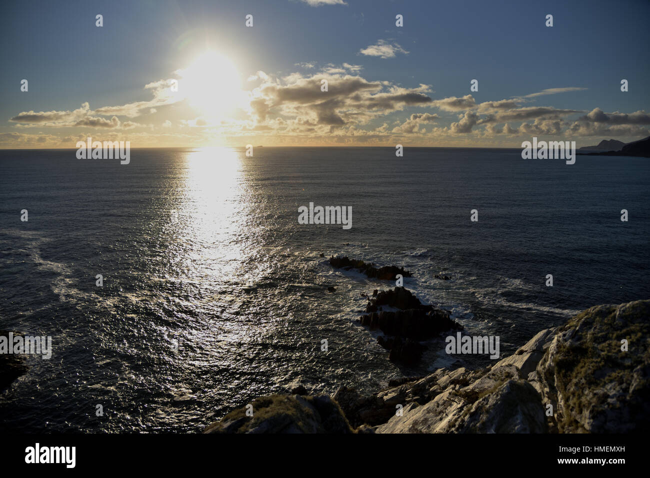 Sonnenuntergang vor Achill Island - Irland Stockfoto