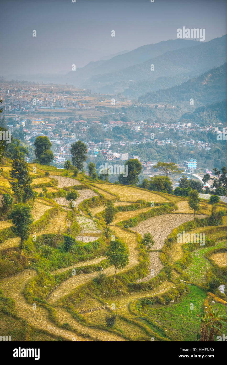 Pokhara - eine Stadt in Zentral-Nepal, das administrative Zentrum der Bezirk Helme, Gandaki Zone und der Western Region. Am Ufer des Phewa Lake Stockfoto