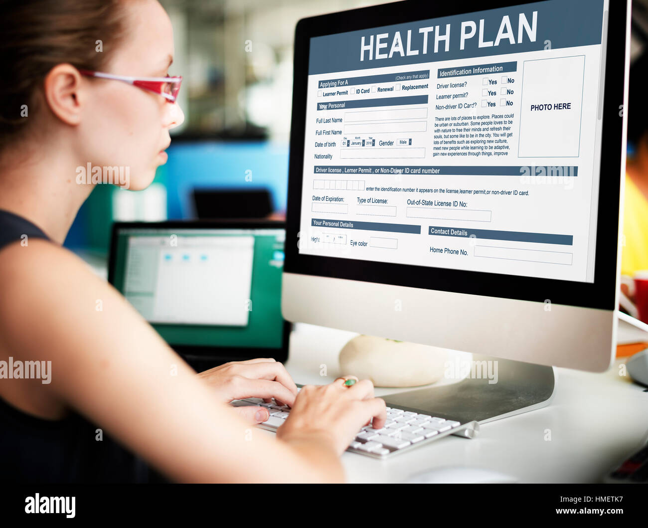 Gesundheit Plan Informationskonzept Prüfung Stockfoto