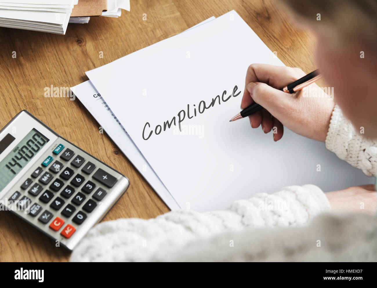 Compliance Richtlinie Verfahren Konformität Gehorsam Konzept Stockfoto