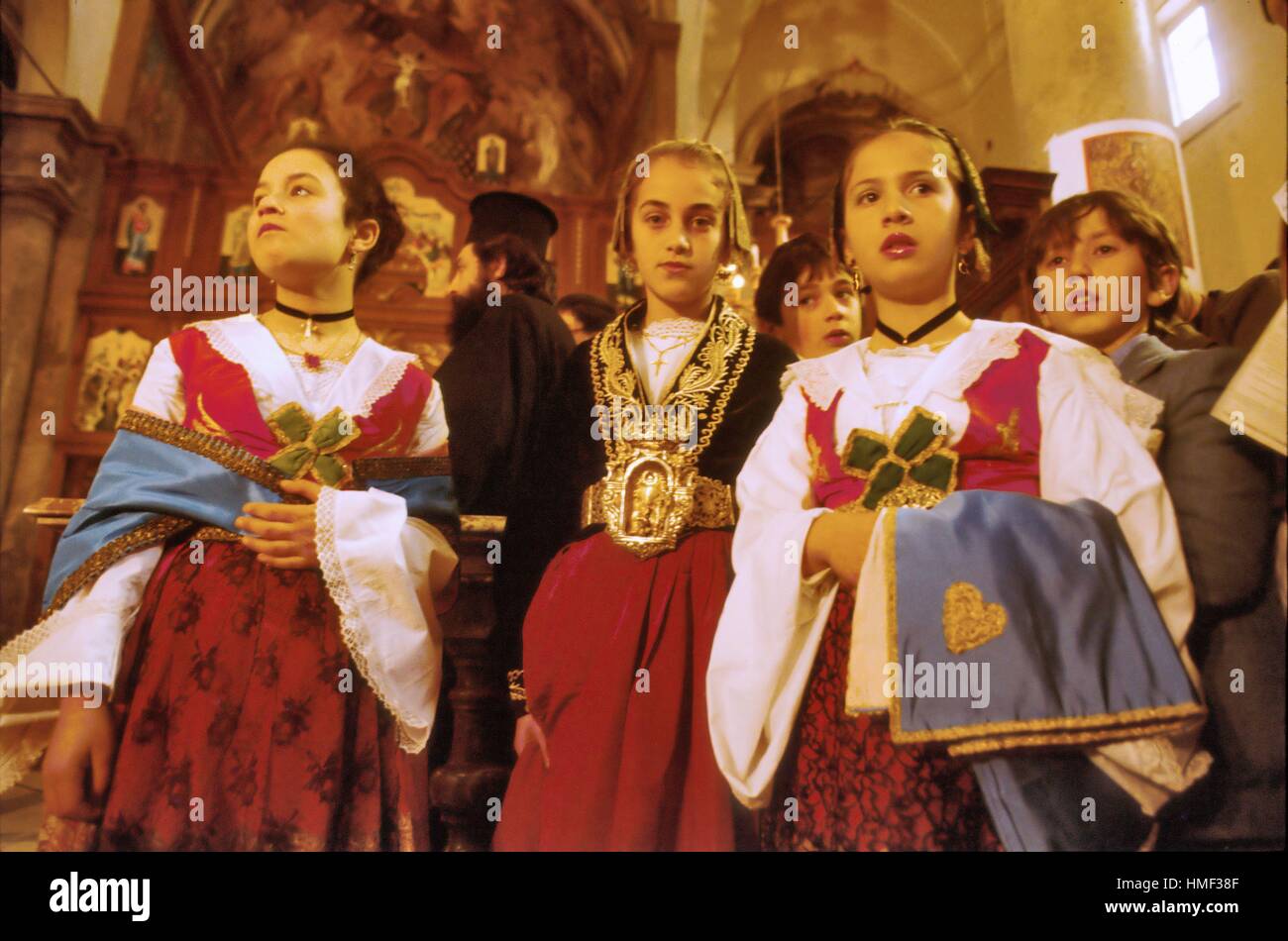 Sizilien (Italien) traditionelle Feier des Osterfestes, das orthodoxe Osterfest in Piana Degli Albanesi Stockfoto