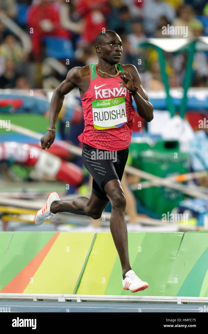 Rio De Janeiro, Brasilien. 13. August 2016. David Rudisha (KEN) im Wettbewerb der Männer 800m Halbfinale bei den Olympischen Sommerspielen 2016. © Paul J. Sutton / Stockfoto