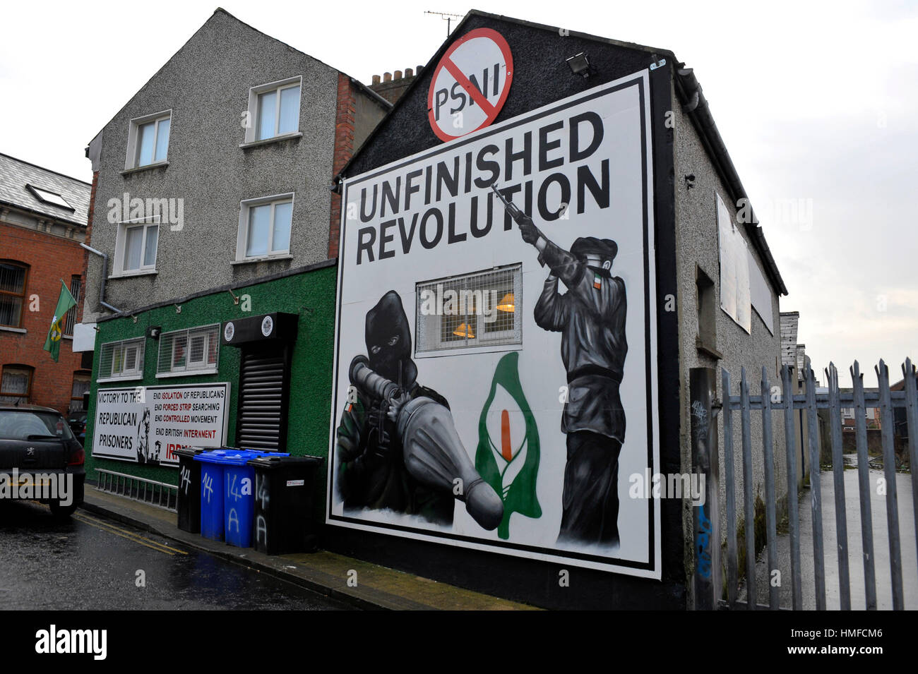 Dissidenten Irish Republican Plakat in der Bogside, Derry - Londonderry, Nordirland Stockfoto