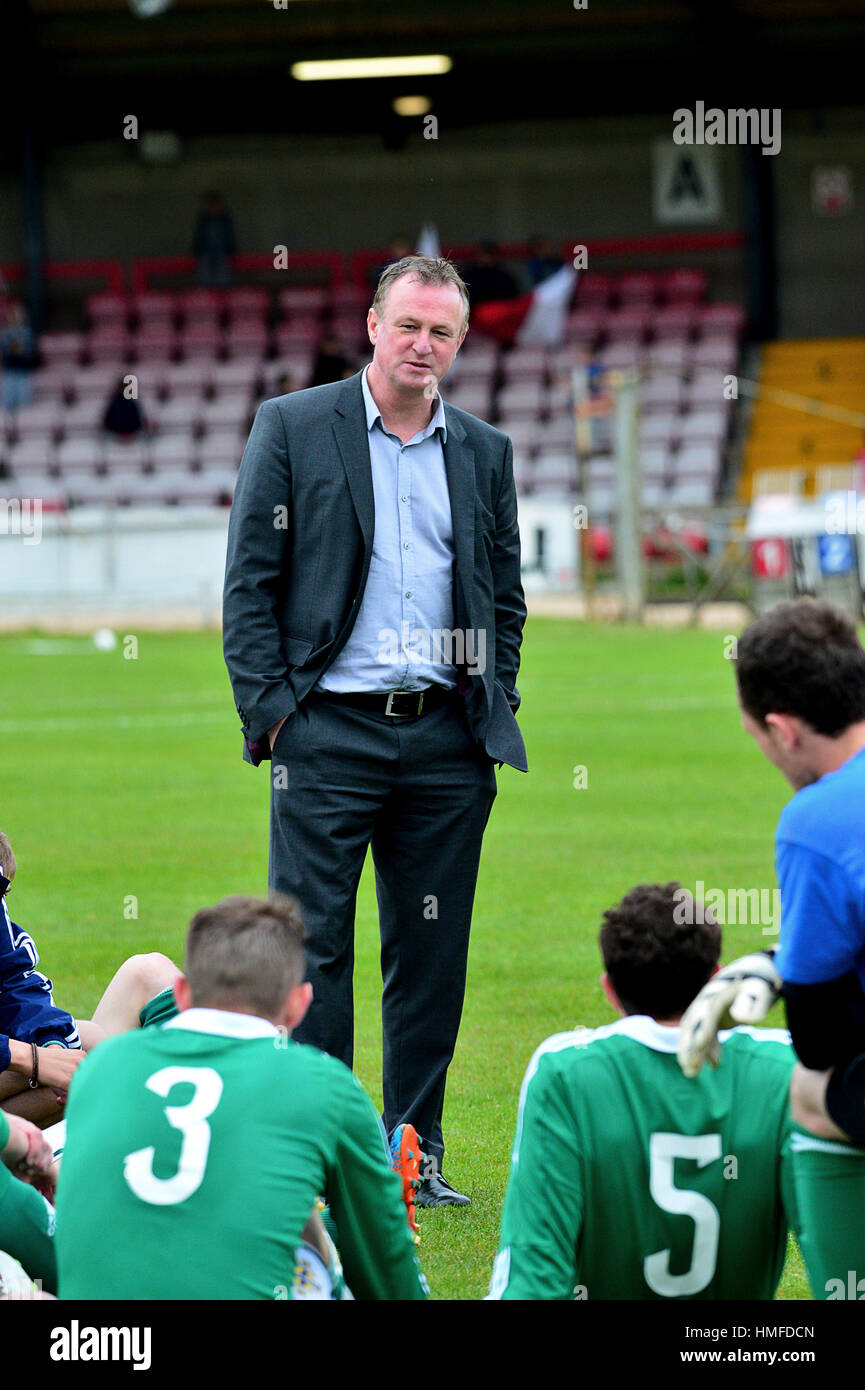 Michael O'Neill Manager von Nordirland Fußballmannschaft. Stockfoto