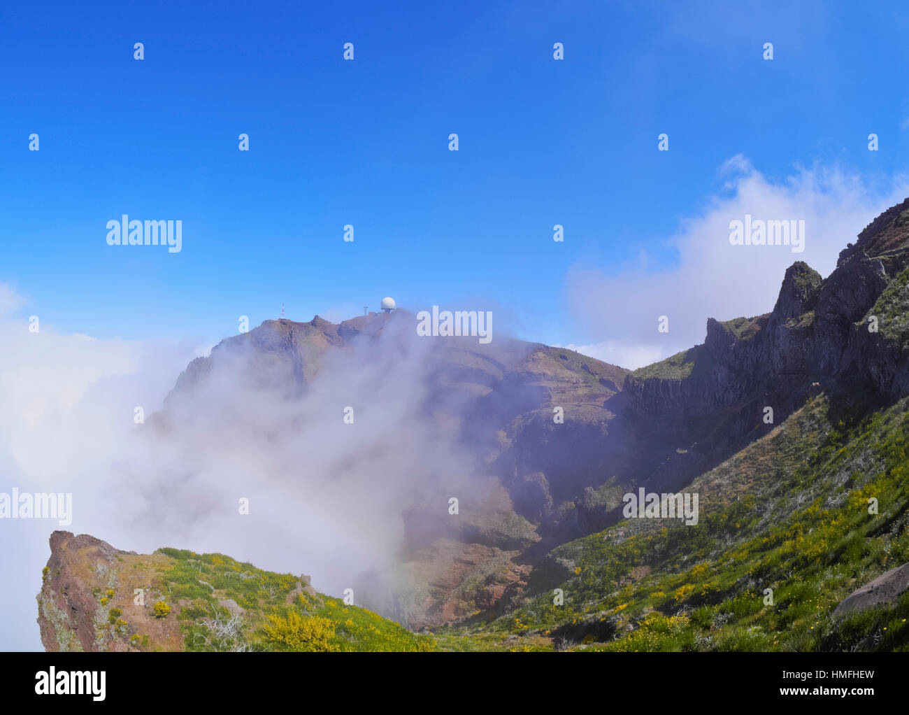 Blick auf den Pico do Arieiro, Madeira, Portugal Stockfoto