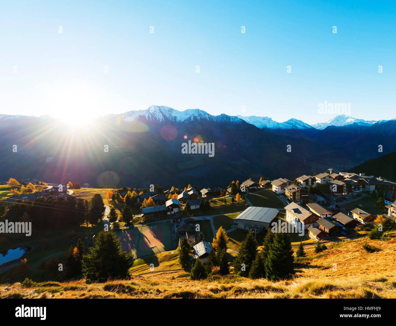 Dorf Riederalp, Jungfrau-Aletsch, Valais, Schweizer Alpen, Schweiz Stockfoto