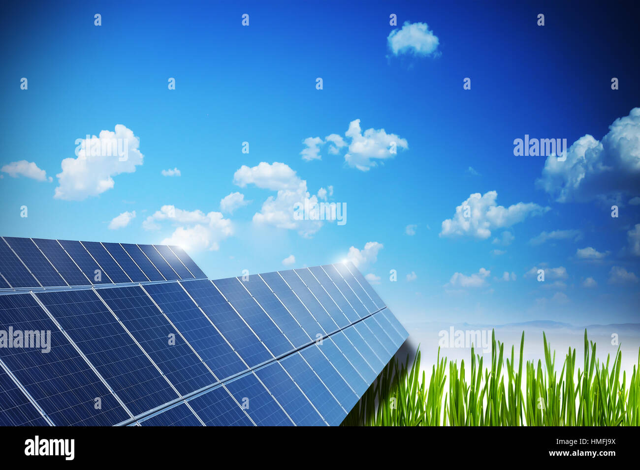 Solar Panel Feld Stockfoto