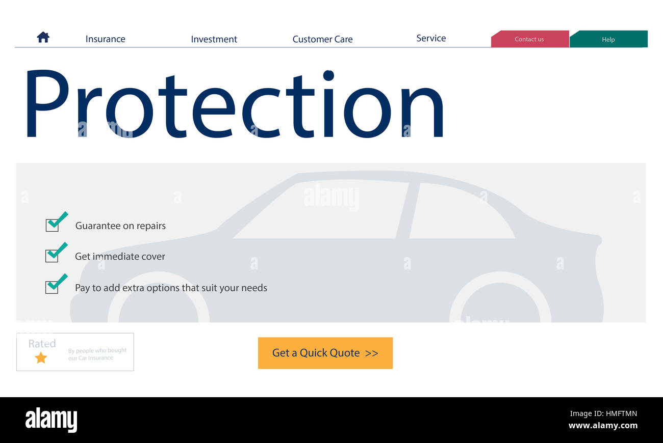 Auto Versicherung Schutz Fahrzeugkonzept Stockfoto